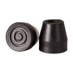 DMI Walker And Cane Replacement Tips, With Metal Inserts, 3/4in, Black, Pack Of 2