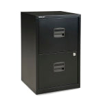 Bisley 14-13/16inD Vertical 2-Drawer Under-Desk File Cabinet, Black