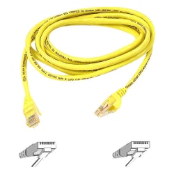 Belkin Cat5e Cable - RJ-45 Male - RJ-45 Male - 1ft - Yellow