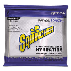 Sqwincher Powder Packs, Grape, 23.83 Oz, Case Of 32