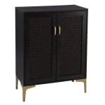 SEI Furniture Rolliston 2-Door 28inW Bar Cabinet, Black/Gold