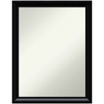 Amanti Art Non-Beveled Rectangle Wood Framed Bathroom Wall Mirror, 27in x 21in, Steinway Black Scoop