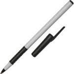 SKILCRAFT Alphabasic Ballpoint Pens With Grip, Medium Point, White Barrel, Black Ink, Pack Of 12 (AbilityOne 7520-01-557-3155)