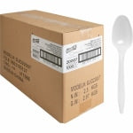 Genuine Joe Individually Wrapped Spoon - 1 Piece(s) - 1000/Carton - 1 x Spoon - Disposable - Polypropylene