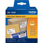 Brother DK-1202 White Die-Cut Labels, DK1202, 2.4in x 3.9in, Pack Of 300