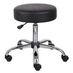 Boss Office Products Caressoft Medical Stool with Antimicrobial Protection, Beige/Chrome