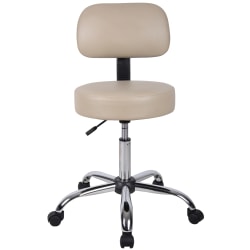 Boss Office Products Medical Stool With Antimicrobial Vinyl, Black/Chrome