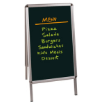 MasterVision Black Wet-Erase Display Board, 32in x 21in, Silver Aluminum Frame