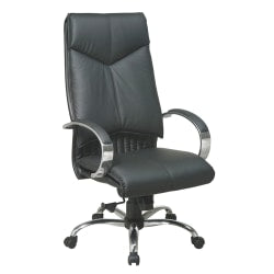 Boss Office Products Traditional Ergonomic High-Back Executive Chair, 47inH,Black/Mahogany