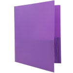 JAM Paper Plastic 2-Pocket POP Folder With Prongs, Letter Size, 9-1/2in x 11-1/2in, Purple