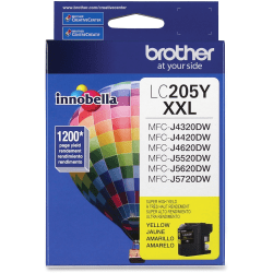 Brother LC205 Extra-High-Yield Yellow Ink Cartridge, LC205Y