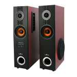 BeFree Sound 2.1 Channel Bluetooth Dual Tower Speakers, Wood