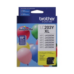 Brother LC203 High-Yield Yellow Ink Cartridge, LC203YS