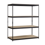 Lorell 4-Shelf Steel Archival Shelving, 84inH x 69inW x 33inD, Black