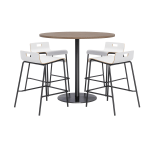 KFI Studios Proof High Bistro Table Set, White/Black/Espresso