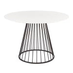 LumiSource Canary Dining Table, 29-1/2inH x 43-1/2inW x 43-1/2inD, White/Black