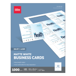 Office Depot Brand Matte Business Cards, 2in x 3 1/2in, White, Pack Of 1,000