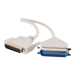 C2G - Printer cable - DB-25 (M) to 36 pin Centronics (M) - 50 ft - molded, thumbscrews - beige