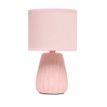 Simple Designs Mini Texture Pastel Accent Table Lamp, 11-1/16inH, Light Pink/Light Pink