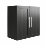 Ameriwood Home Systembuild Evolution Camberly Framed 24inW Wall Cabinet, Black Oak