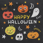 Amscan Halloween Spooky Friends Lunch Napkins, 6-1/2in x 6-1/2in, Pack Of 100 Napkins