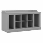 Bush Furniture Woodland 40inW Shoe Storage Bench With Shelves, Cape Cod Gray, Standard Delivery