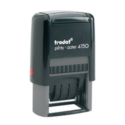 Trodat Self-Inking Stamp, Date/Message, "RECEIVED", 1in x 1 5/8in, 65% Recycled, Red/Blue