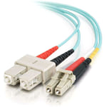 C2G 1m LC-SC 10Gb 50/125 OM3 Duplex Multimode Fiber Optic Cable - Plenum CMP-Rated - Aqua - Patch cable - SC multi-mode (M) to LC multi-mode (M) - 1 m - fiber optic - duplex - 50 / 125 micron - OM3 - plenum - aqua