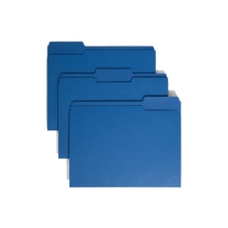 Smead Color File Folders, Letter Size, 1/3 Cut, Navy, Box Of 100