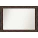 Amanti Art Non-Beveled Rectangle Framed Bathroom Wall Mirror, 29-1/2in x 41-1/2in, Ridge Bronze