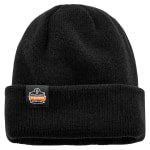 Ergodyne N-Ferno 6811Z Zippered Rib Knit Beanie, One Size, Black