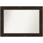 Amanti Art Non-Beveled Rectangle Framed Bathroom Wall Mirror, 30-1/4in x 42-1/4in, Stately Bronze