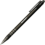 SKILCRAFT AbilityOne Nonrefillable Rubberized Retractable Pens, Fine Point, Black Barrel, Black Ink, Pack Of 12 Pens