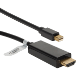 QVS Mini DisplayPort/Thunderbolt To HDMI Digital Video Black Cable, 6ft