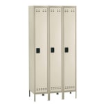 Safco Storage Lockers, Single-Tier, Bank Of 3, Tan