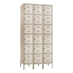 Safco Storage Lockers, 6-Box, Bank Of 3 Lockers, Tan