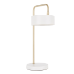 LumiSource Puck Table Lamp, 17-3/4inH, White Shade/Gold And White Base