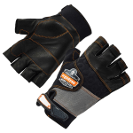 Ergodyne ProFlex 901 Half-Finger Leather Impact Gloves, XXL, Black