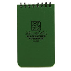 Rite in the Rain Tactical Pocket Notebook, 3in x 5in, Green