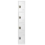 Alpine AdirOffice 4-Tier Steel Locker, 72inH x 12inW x 12inD, White