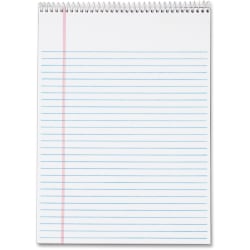 TOPS 2-Hole Punched Perforated Writing Pads, 8 1/2in x 14in, Legal Ruled, 50 Sheets Per Pad, Canary, Pack Of 12 Pads