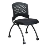 Office Star Folding Chair With Casters, Black