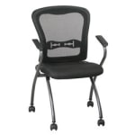 Office Star Pro-Line II Deluxe Folding Chairs With ProGrid Back, Black/Titanium, Set Of 2