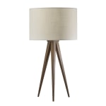 Adesso Director Table Lamp, 26-1/4inH, Off-White Shade/Rosewood Base