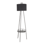 LumiSource Trident Floor Lamp, 67-3/4inH, Black