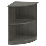 Mayline Medina 30inH 2-Shelf Open 1/4-Round Bookcase, Gray Steel