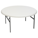 Iceberg Indestruct-Table Too Round Folding Table, 29inH x 60inD, Platinum/Gray