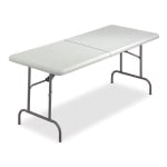 Iceberg Half-Folding Table, 60inW x 30inD, Platinum