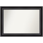 Amanti Art Non-Beveled Rectangle Framed Bathroom Wall Mirror, 29-3/4in x 41-3/4in, Grand Black