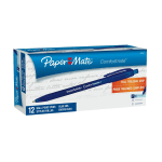 Paper Mate Comfortmate Ultra Retractable Ballpoint Pens, Fine Point, 0.8 mm, Blue Barrel, Blue Ink, Pack Of 12